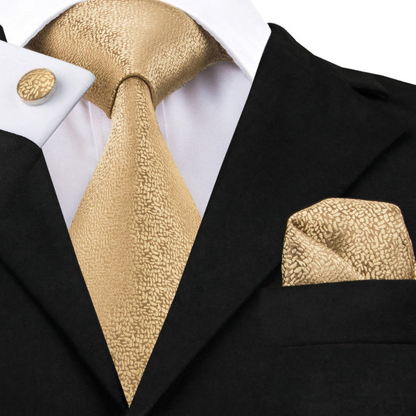 Tie, Pocket Square and Cufflinks In Gold | Beautiful ties at ...