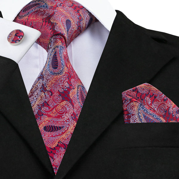 Red Wind Tie, Pocket Square and Cufflinks | Beautiful ties at ...
