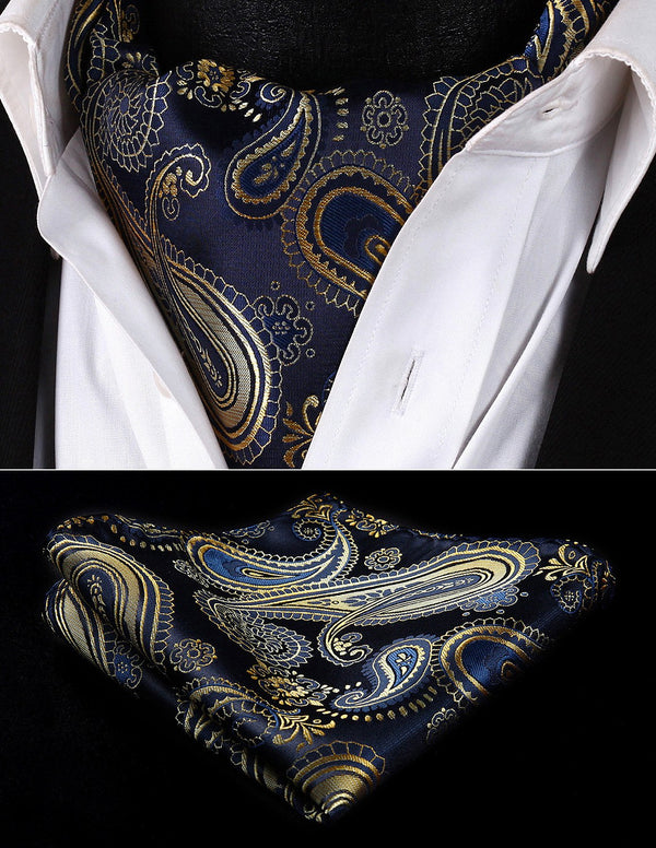 Quiet Storm Paisley Ascot and Handkerchief - Sophgent