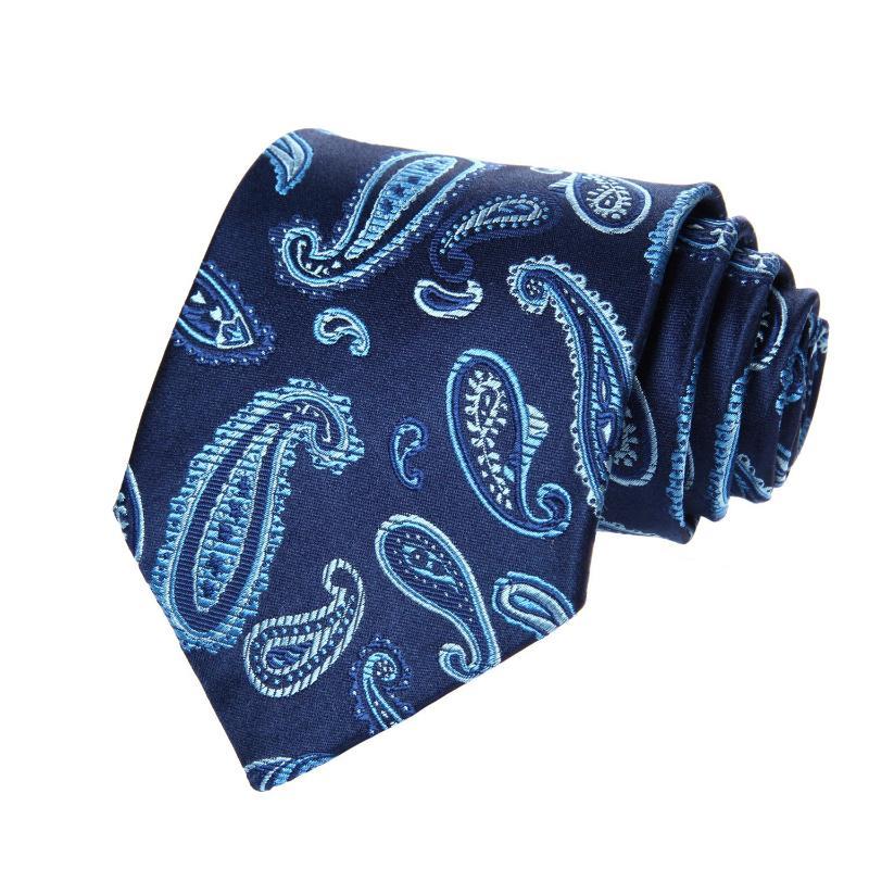 Blue Paisley Silk Tie, Pocket Square and Cufflinks – Sophisticated ...