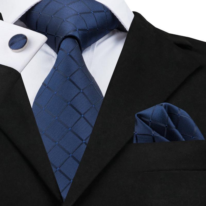 Blue Squares Tie, Pocket Square and Cufflinks | Beautiful ties at ...