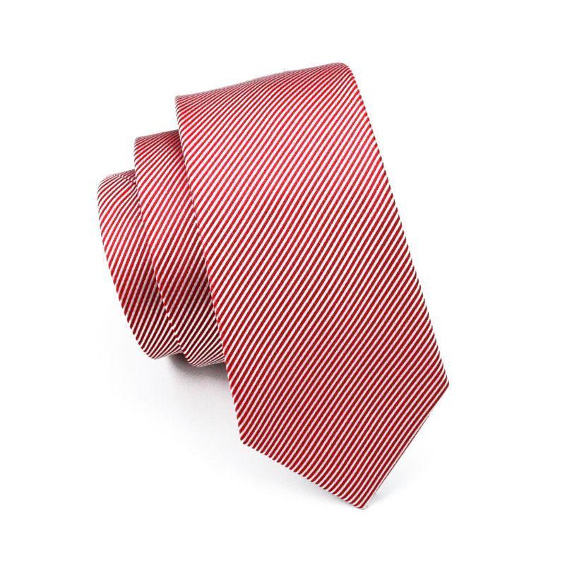 Tie, Pocket Square and Cufflinks in Red Stripes – Sophisticated Gentlemen
