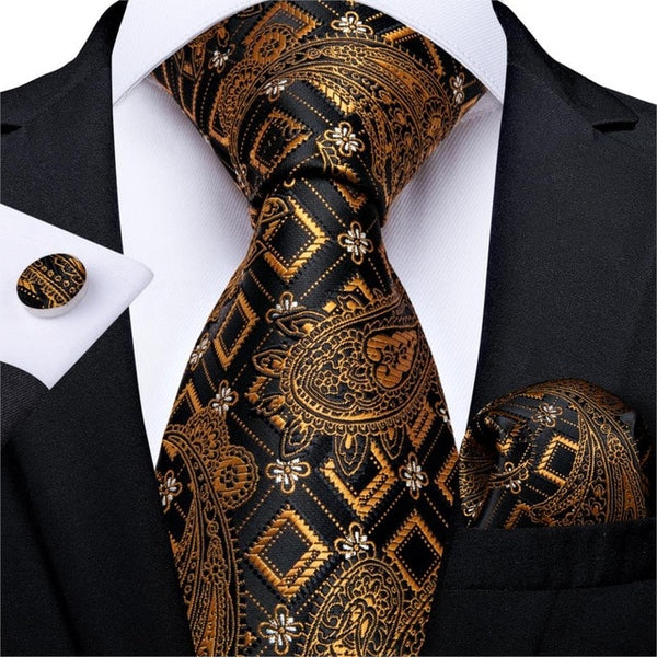 Gold and Black Luxury Tie Set | Beautiful ties at unbelievable prices.