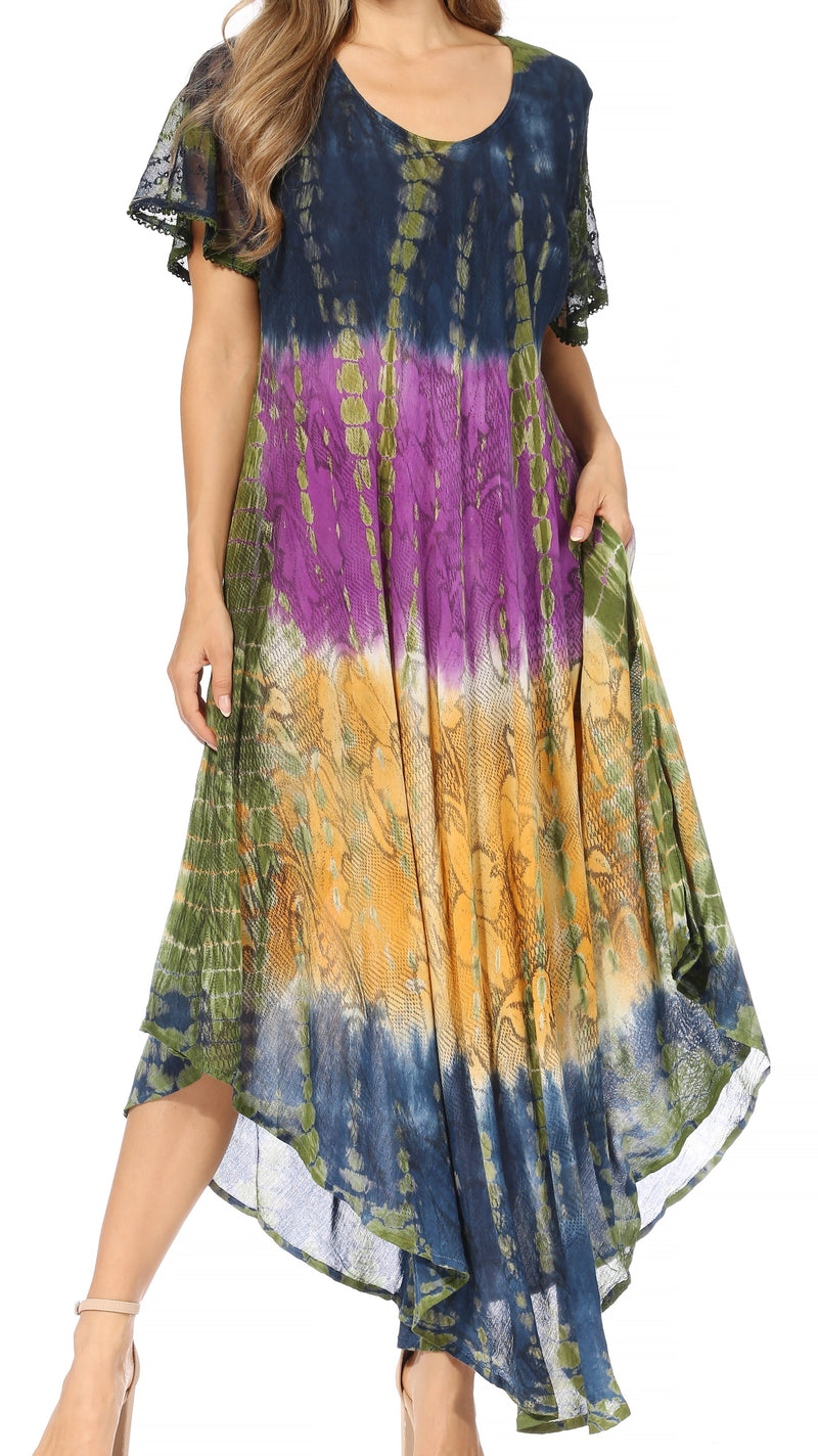 Sakkas Mika Ombre Floral Caftan Dress