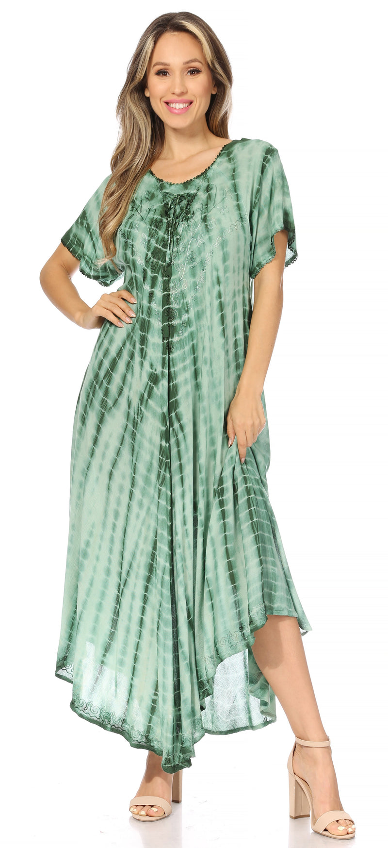 Sakkas Melika Tie Dye Caftan Dress – Sakkas Store