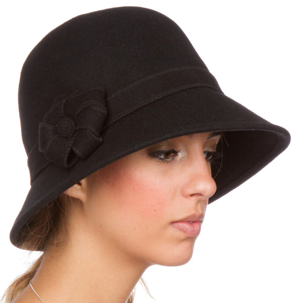 Sakkas Molly Vintage Style Wool Cloche Hat | Sakkas Store