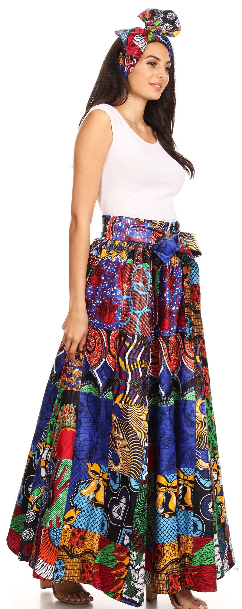 Sakkas Sora Women's Wide Leg Loose African Ankara Print Pants Casual E –  Sakkas Store