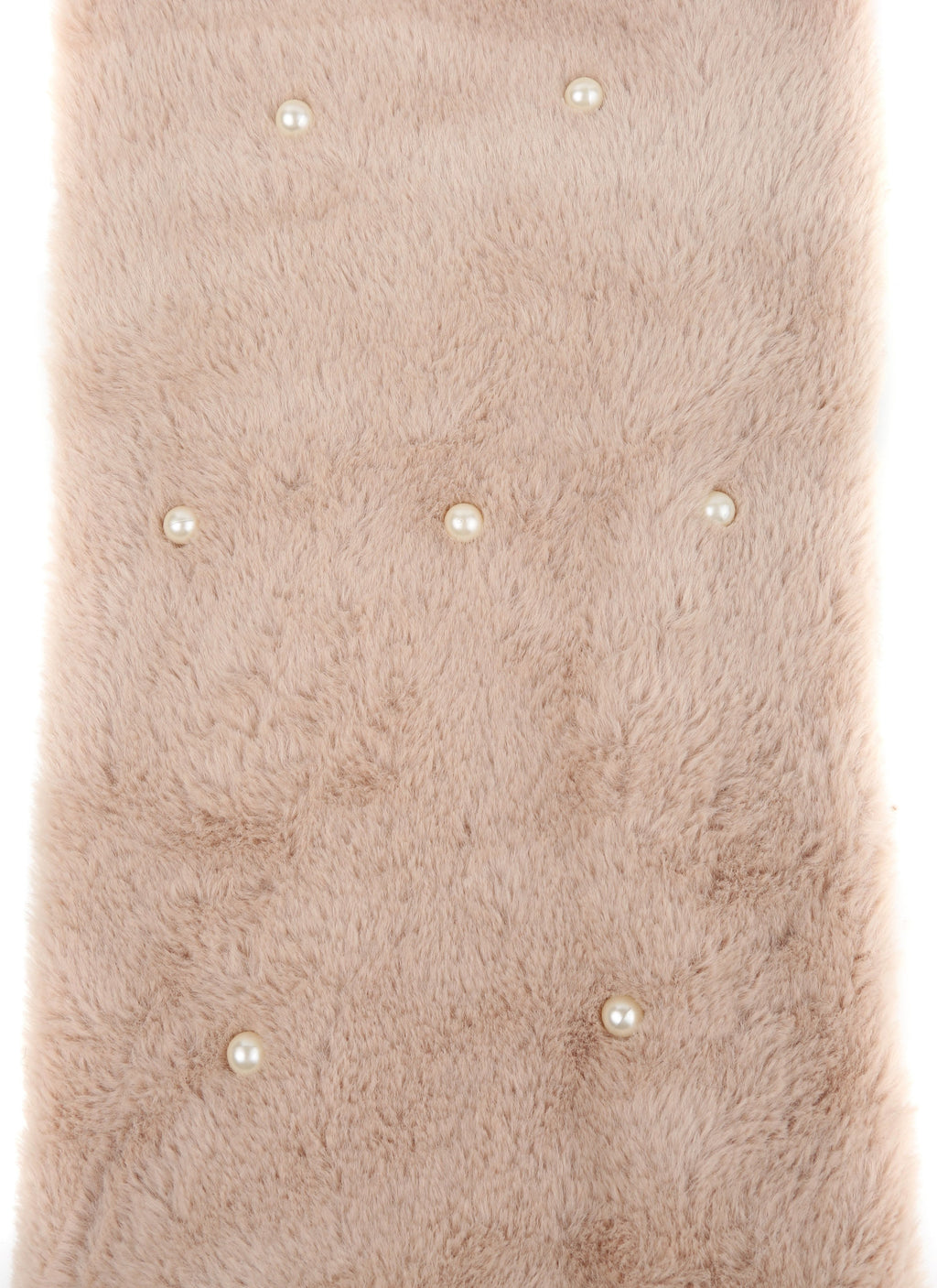 Sakkas Sabby Long Thin Faux Fur Pearl Embellishment Warm Soft Infinity