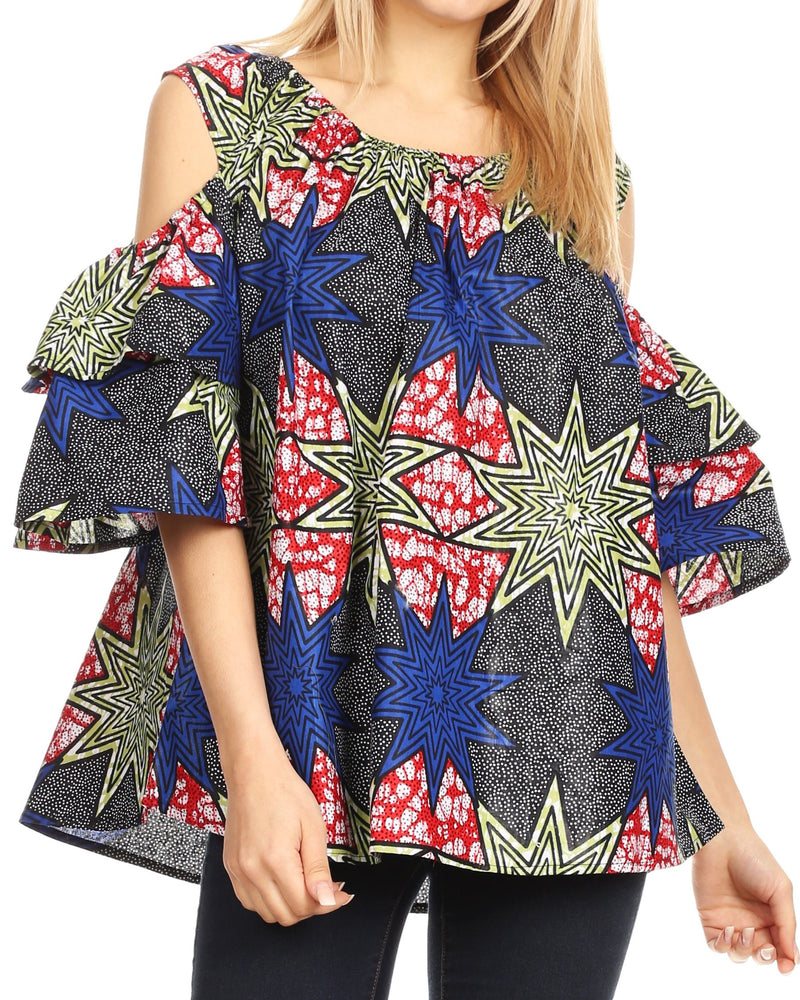 ankara flare blouse