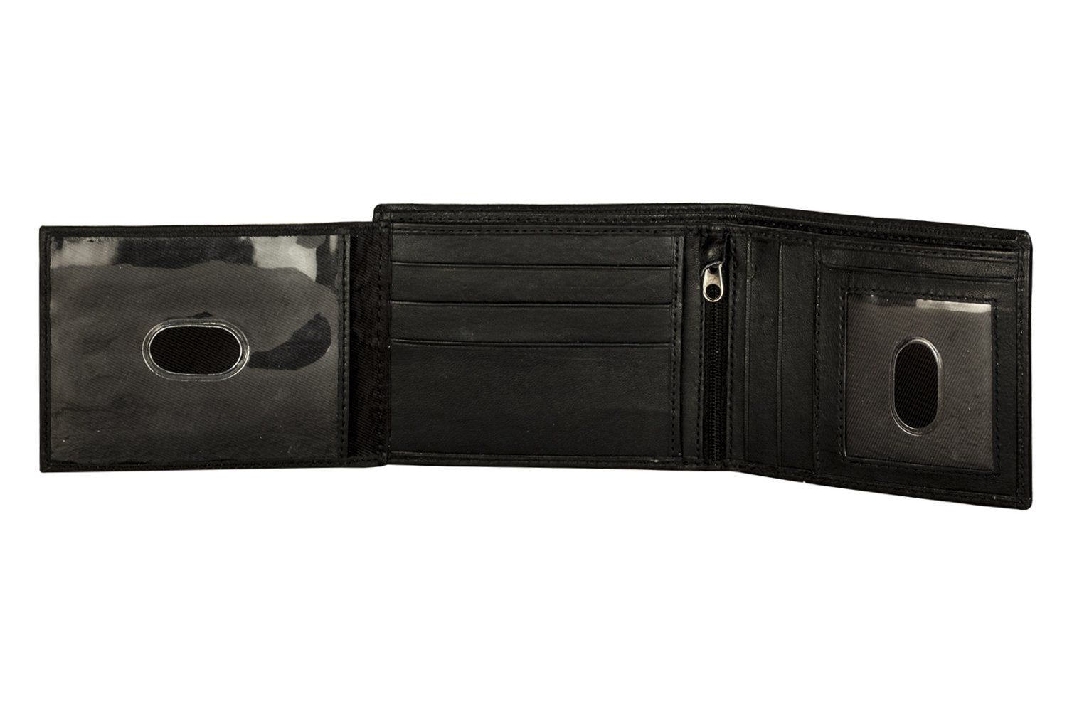 Sakkas Men's Bi-Fold Leather Wallet with 2 Size ID Card Slots - Comes