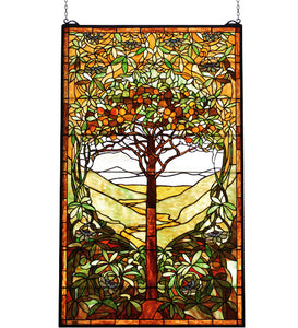 29 W X 48 H Tiffany Tree Of Life Floral Stained Glass Window Free Ship Smashing Stained Glass Lighting