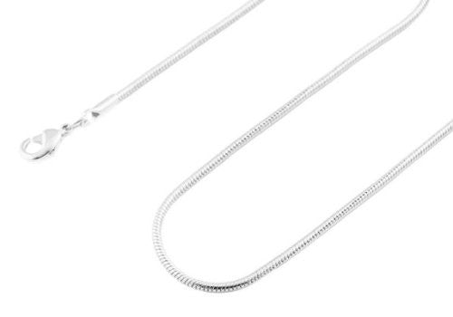 2 Pieces Of Silvertone 1.4mm 24 Inch Snake Franco Chain Necklace