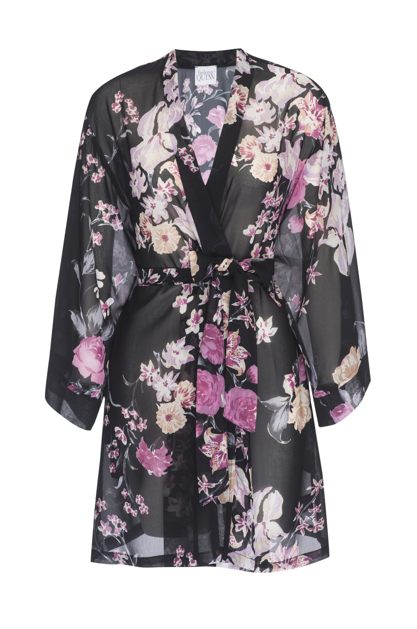 Helena Quinn / / Sheer Floral Kimono Robe
