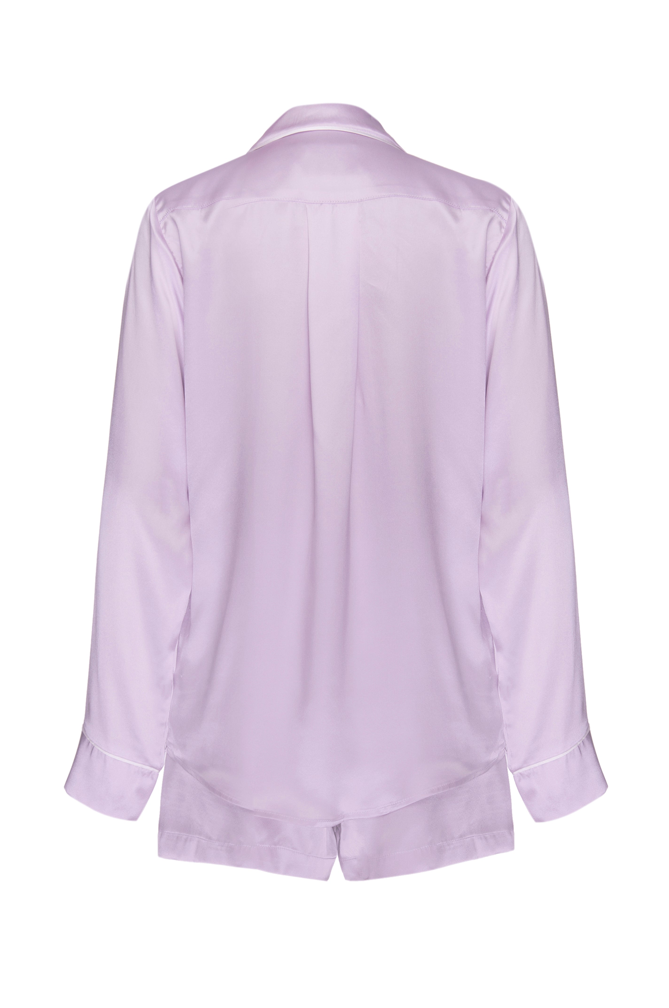 Silk Charmeuse PJ Shorts: Lilac