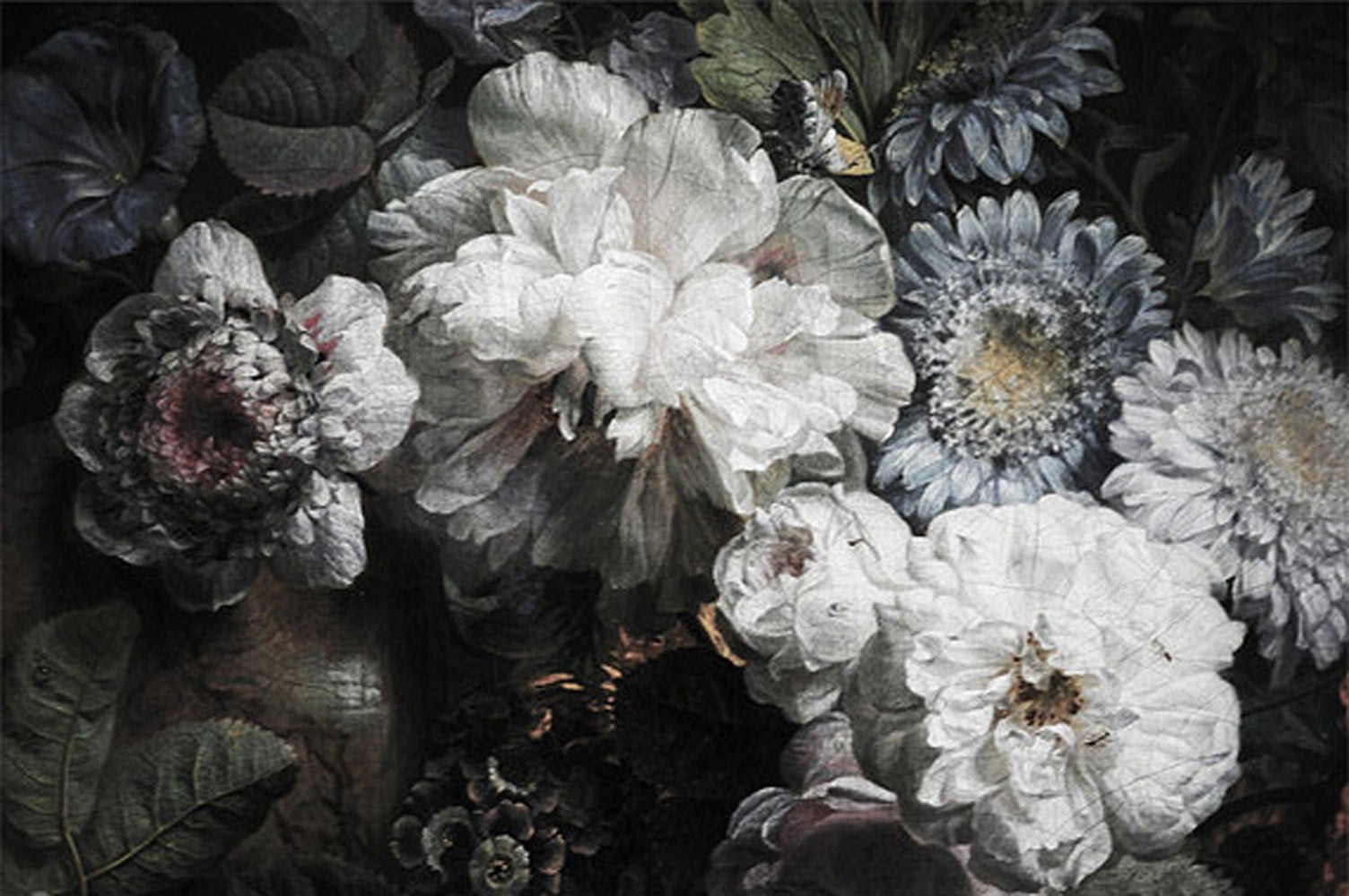 Dark Floral Wallpaper | Anewall Mural Wallpapers
