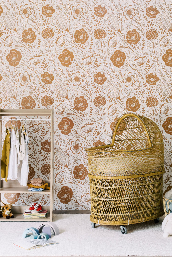 Goldie Wallpaper Vintage Floral Wallpaper Anewall Decor