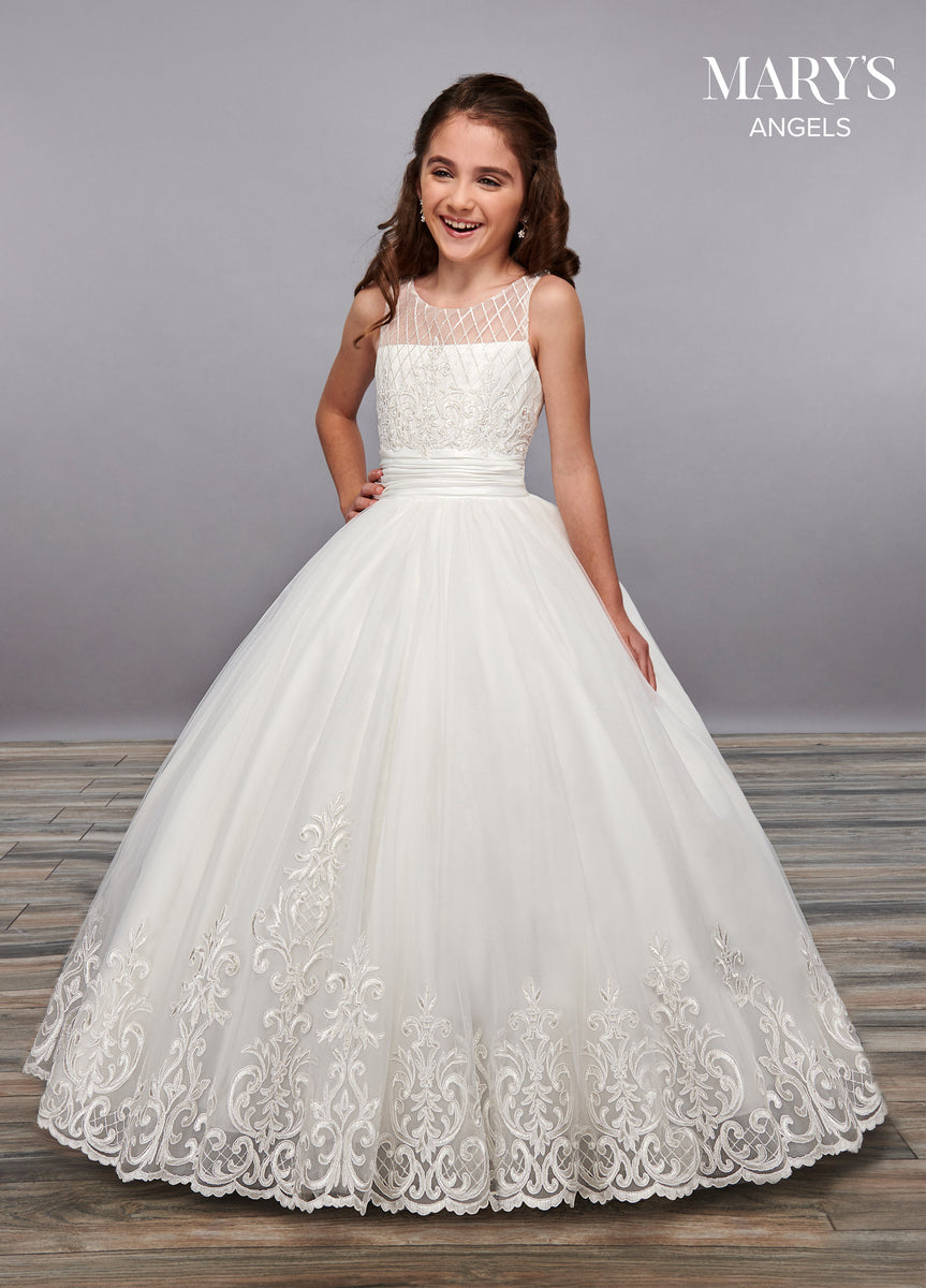 Angel Flower Girl Dresses In Ivory Or White Color Lupitas Bridal House 2677