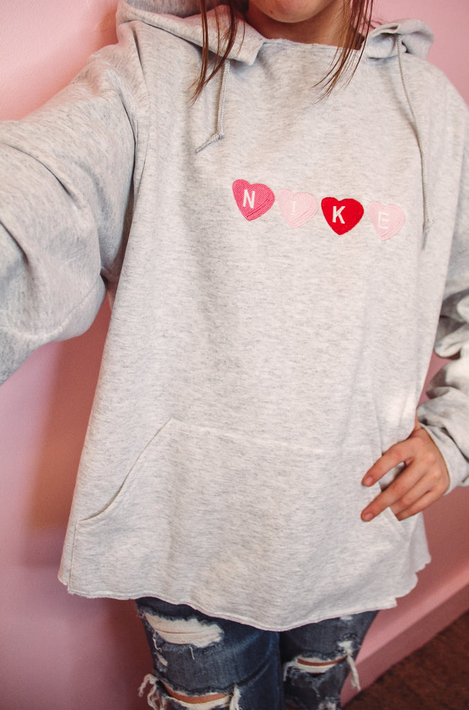 nike hoodie heart