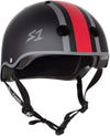 S1 Lifer Helmet - Eddie Elguera-Black Matte/Red & Grey Stripes - Skates USA