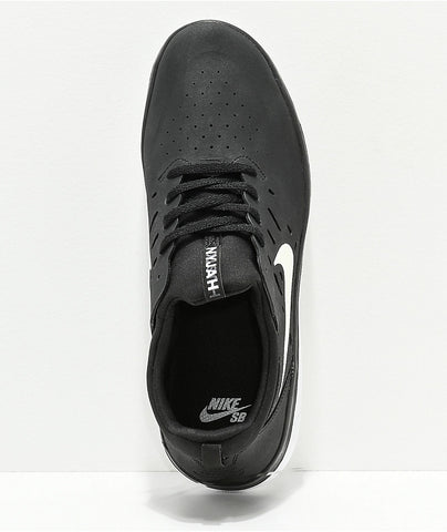nike sb nyjah free black & white skate shoes