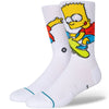 Stance Bart Simpson Crew Socks - White - Skates USA