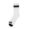 Cult Stripes Socks - White / With Grey & Black Stripe - Skates USA