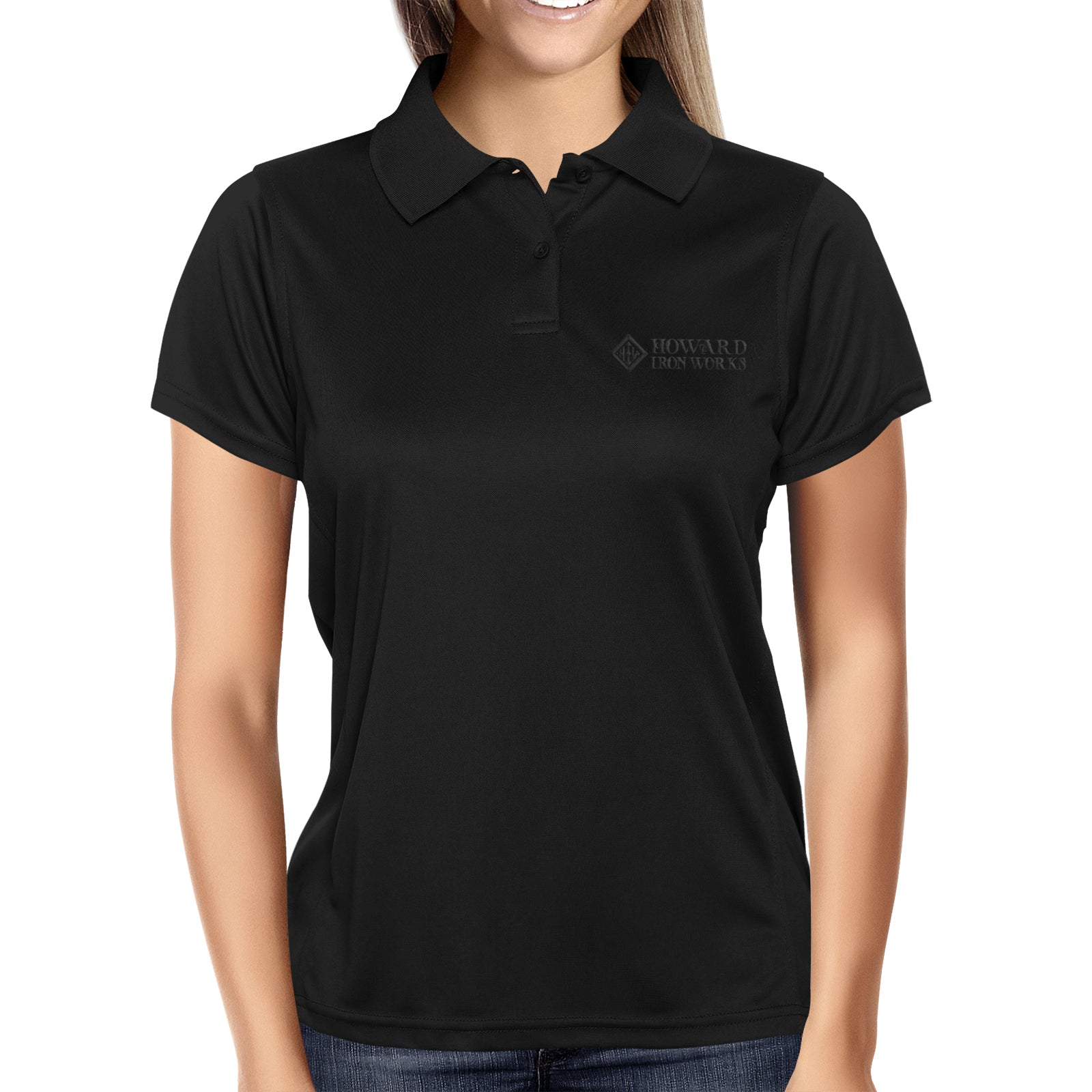 ladies black polo