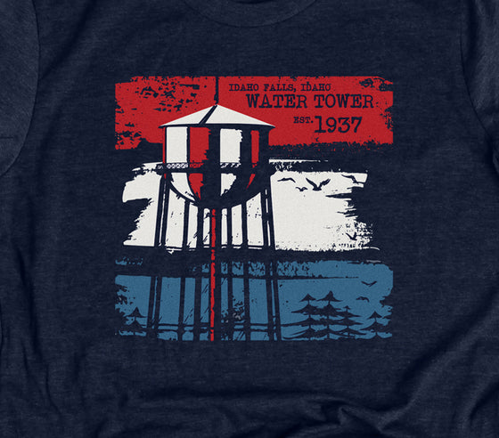 "Idaho Falls Water Tower" Shirt, Unisex Navy