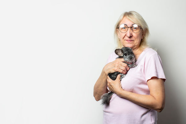 Chinchilla with old lady