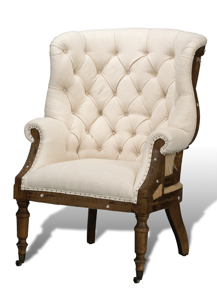 Deconstructed English Wing Chair White