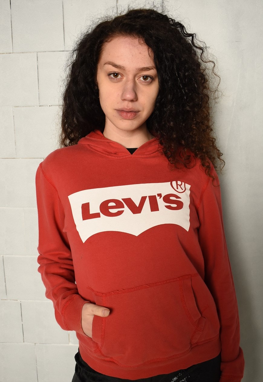 Vintage 80s LEVI'S sweatshirt hoodie jumper red - Vintaholic