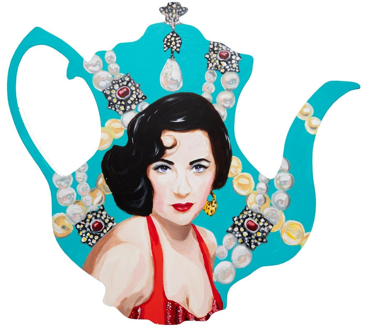 Elizabeth Taylor Teapot Cutout