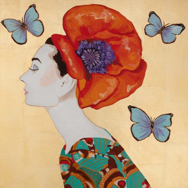 Audrey with Orange Poppy Headdress and Moth Dress