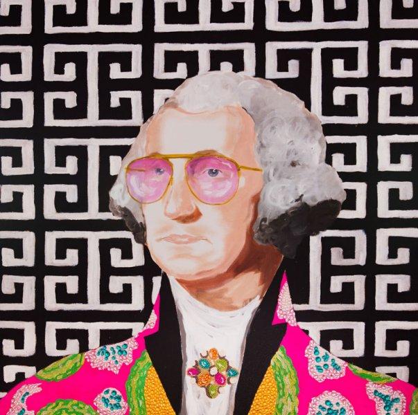 George Washington with Aviators and Versace Background