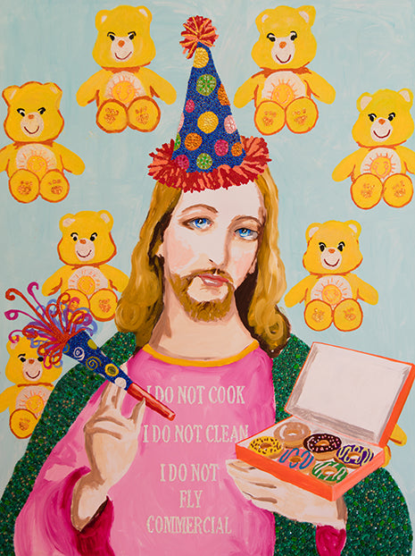 Jesus with Care Bears