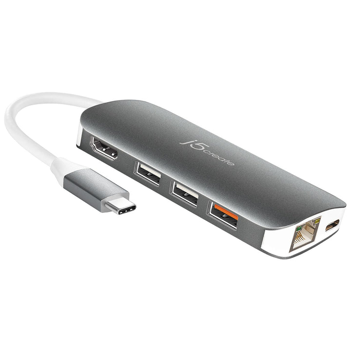 JCD383 USB-C™ Multi Adapter-HDMI™ / Ethernet / USB™ 3.1 / PD 3.0 / Memory Card Reader / Writer