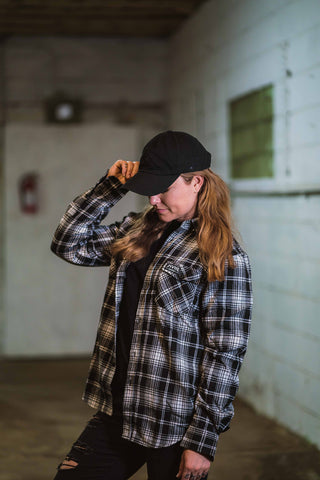 Bonnie in Fall Flannel - White and Black 