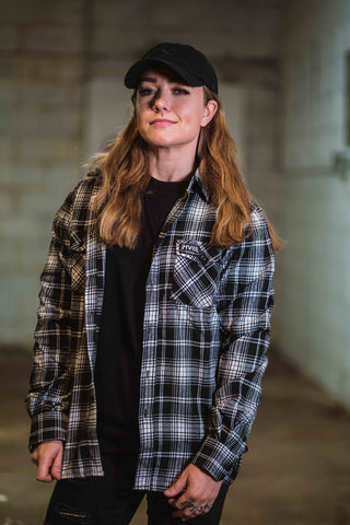 Bonnie in Fall Flannel - White and Black 