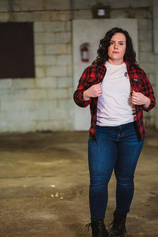 Jess  in Fall Flannel - Red and Black 