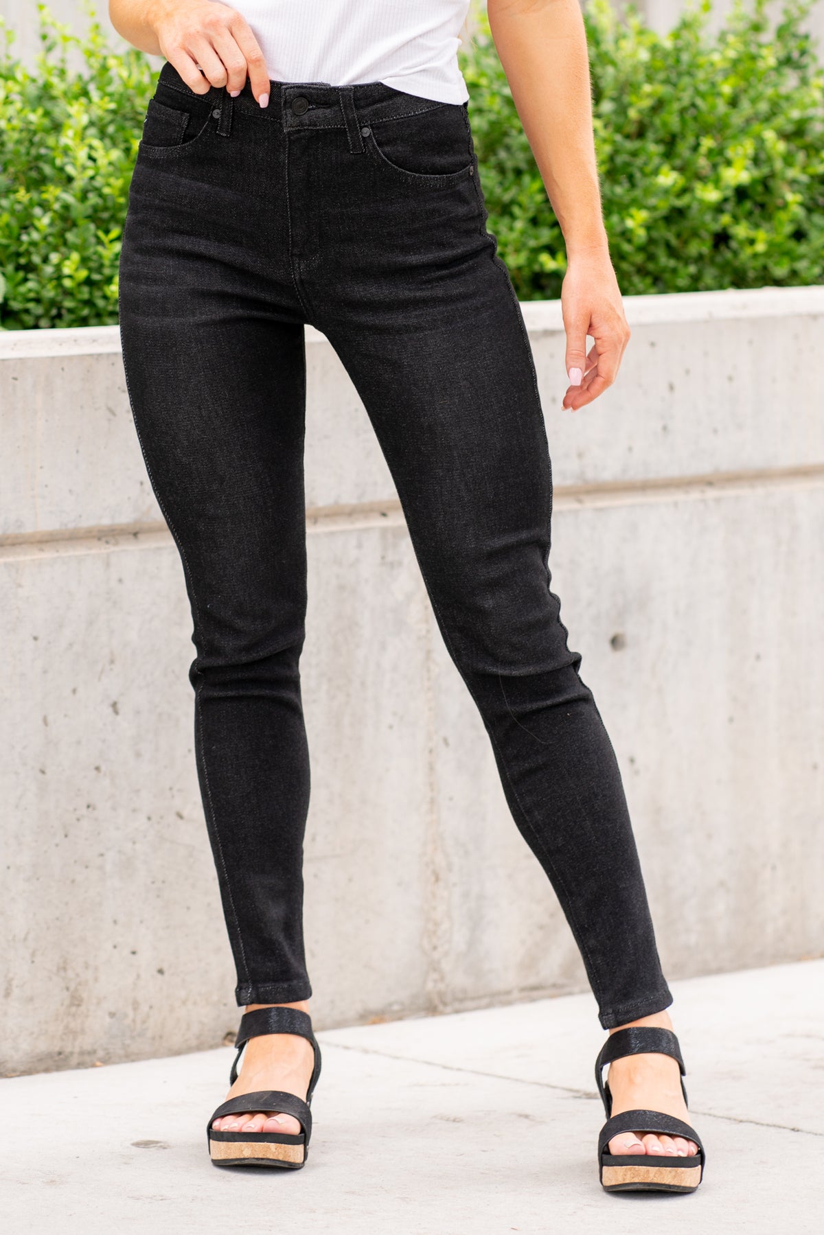 KanCan Jeans  High Waisted Black Pleather Legging Skinny KC6302BK