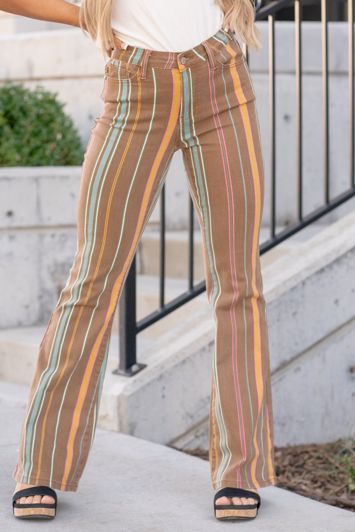 Hollywood Low Rise V Front Ponte Flare Pants