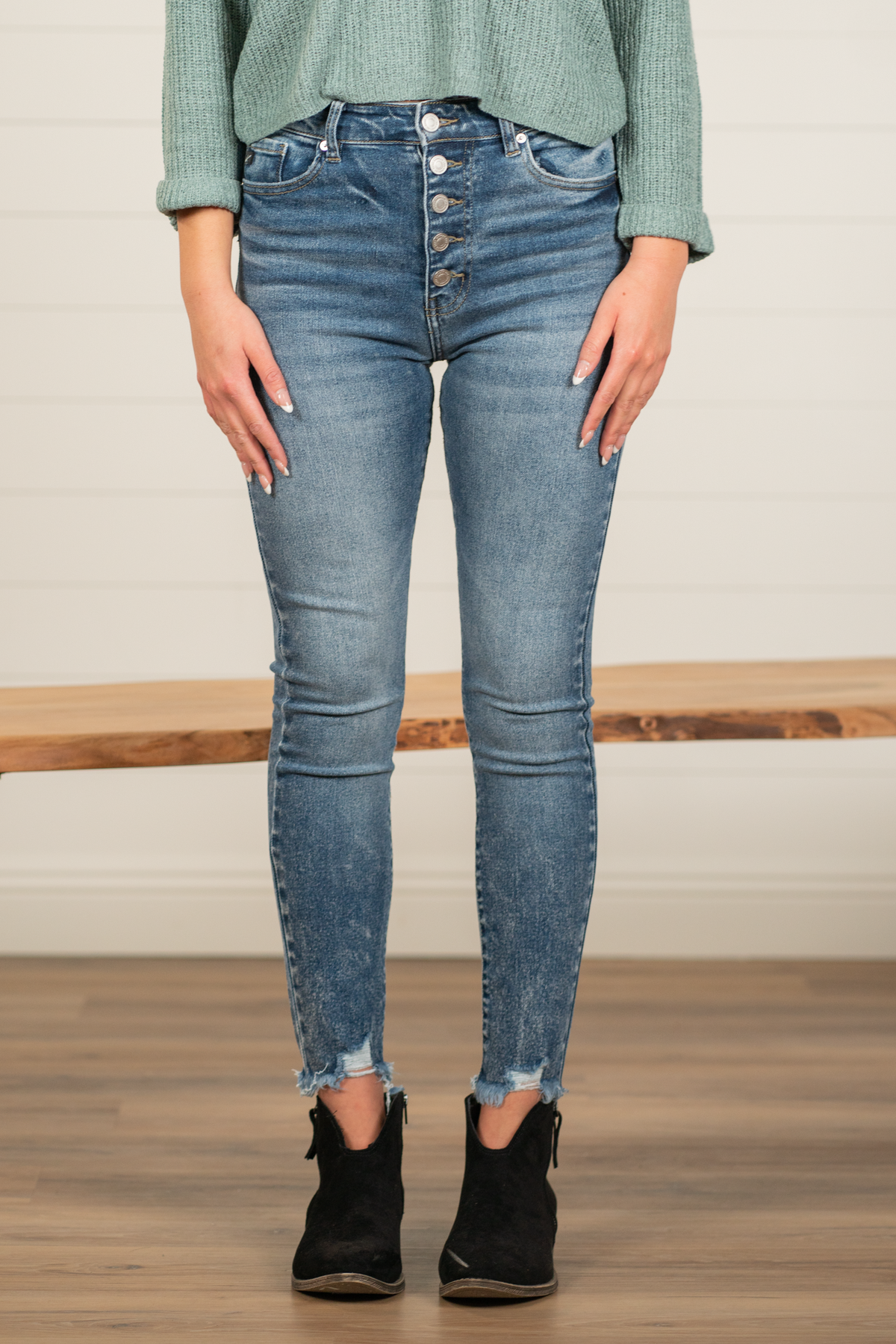 KanCan Jeans  Muffy High Rise Side Slit Hem Straight KC8410L – American  Blues