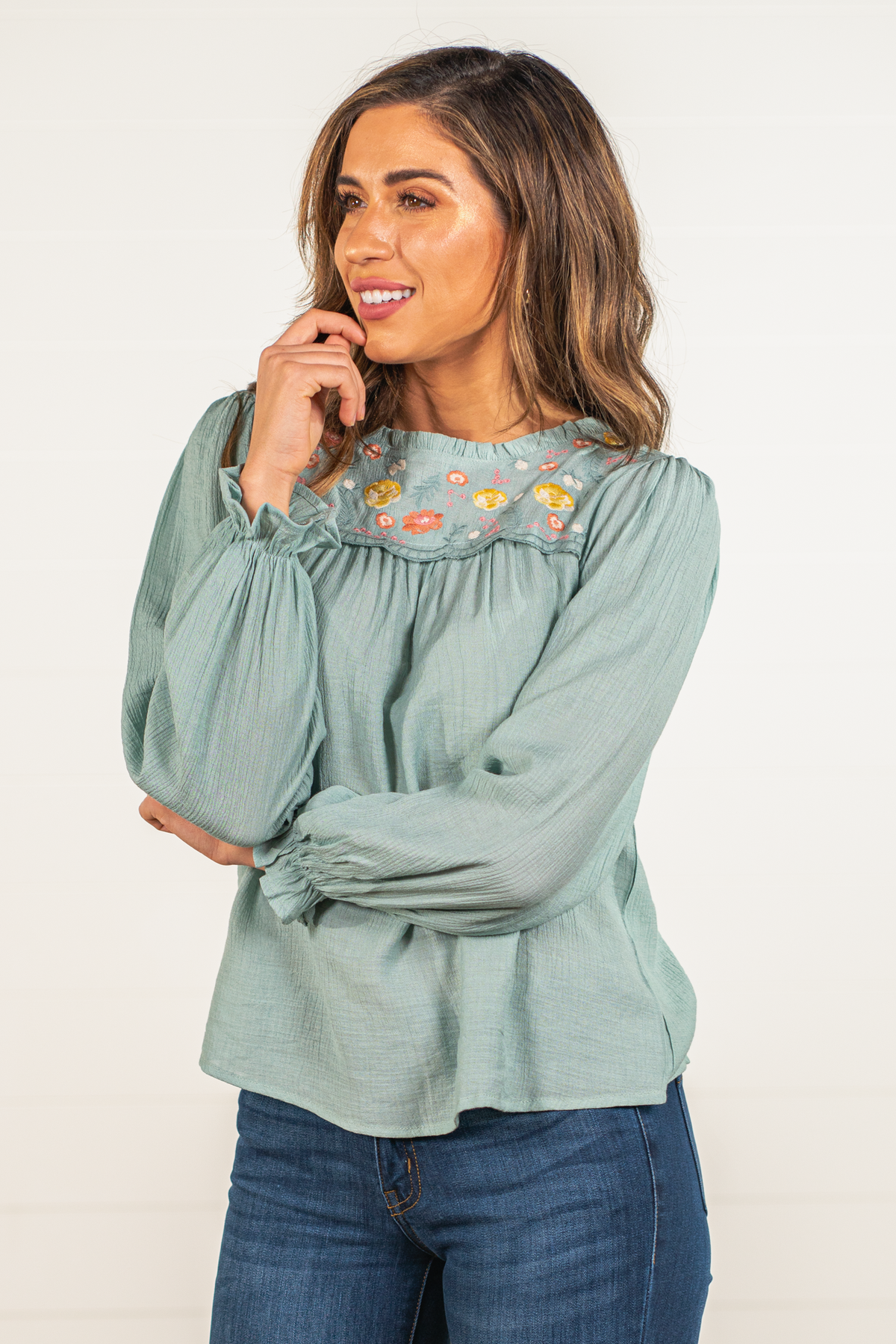 Blu Pepper | Drop Shoulder Button Top B1ST1187 – American Blues