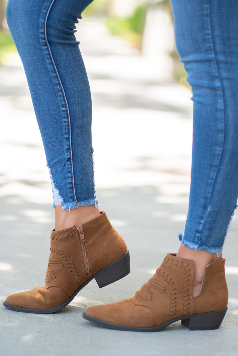 dsw brown leather booties