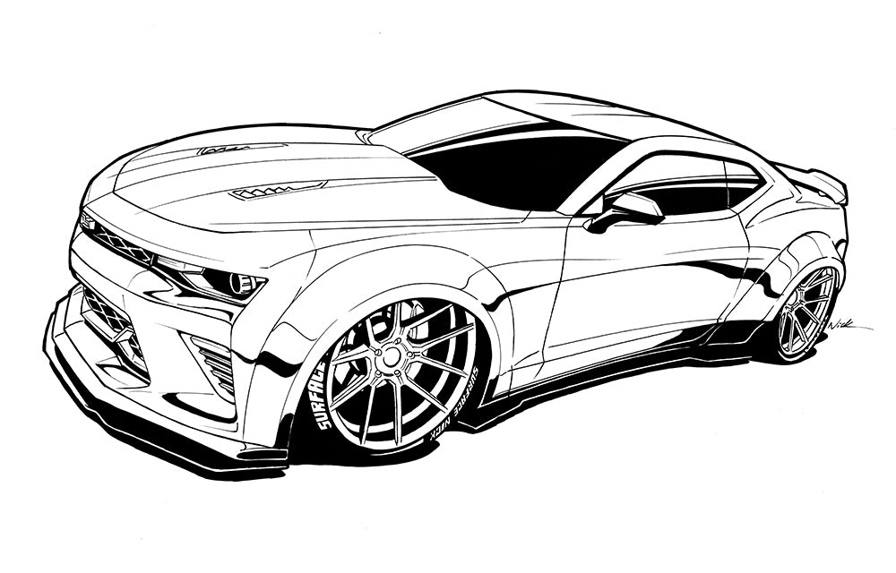 Camaro Outline Drawing
