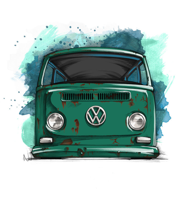 VW Bus Drawing surfacenick