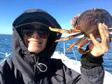 Melissa Mahoney with a crab