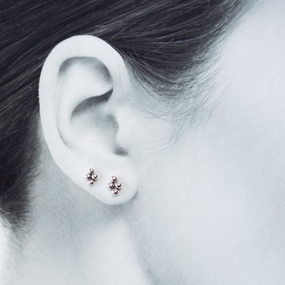 diamond double stud earrings