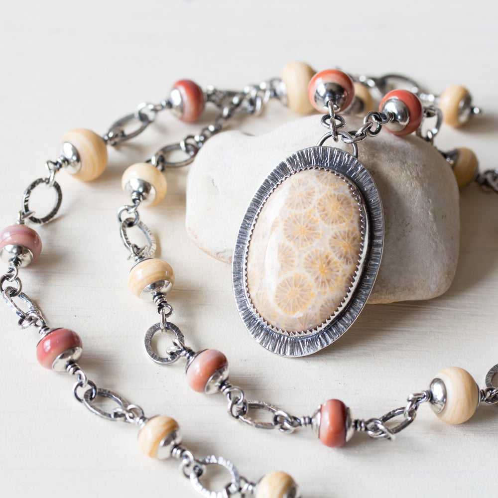 fossil coral necklace