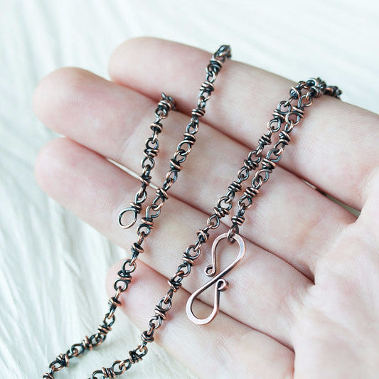 Unique Copper Chain Necklace, infinity clasp – CookOnStrike